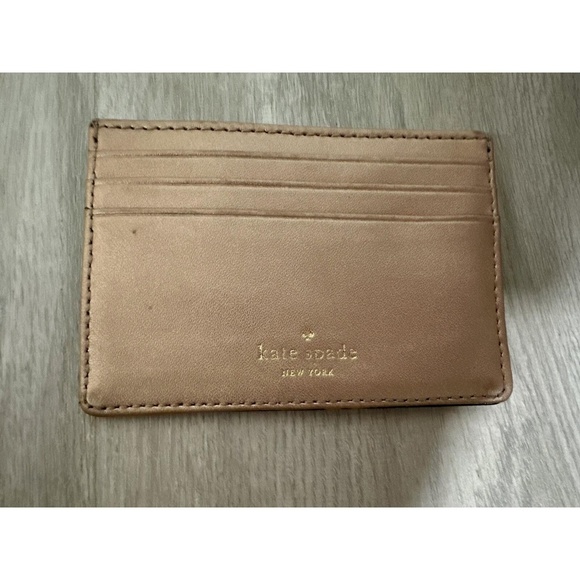 Kate Spade Rose Gold Shimmer Small Slim Card Holder - Picture 4 of 5